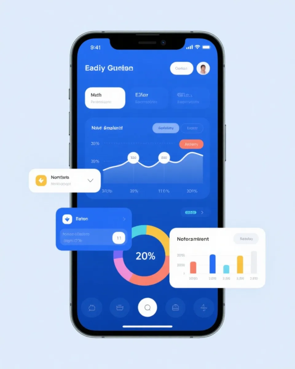 移动端数据与提醒功能示意图